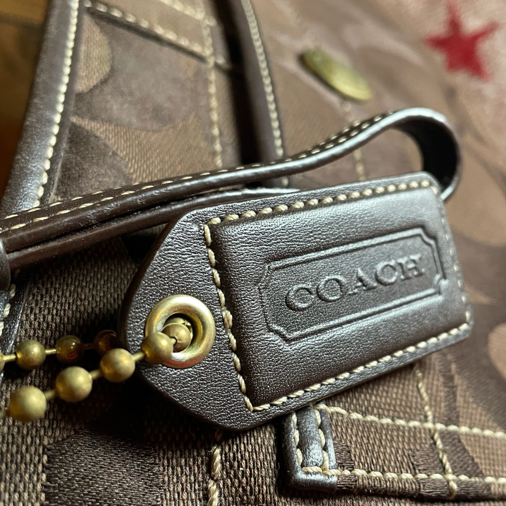 Coach Signature Brown Shoulder Bag EUC - Picture 6 of 11